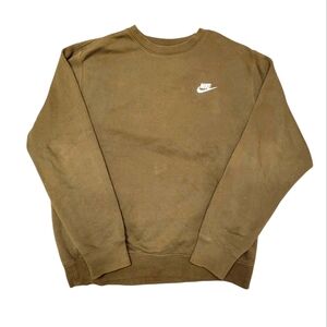 Nike Men's Pullover Fleece Crewneck Logo Sweatshirt Green